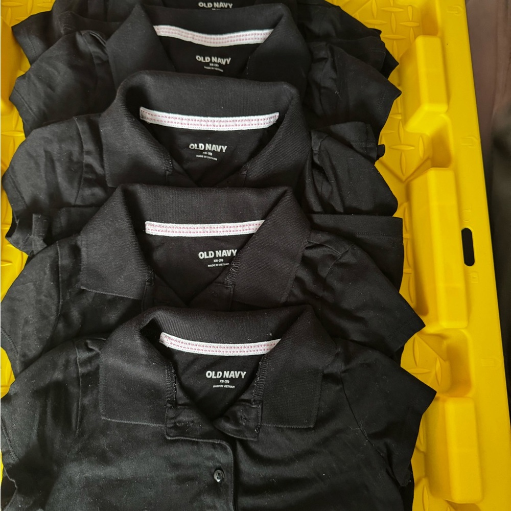 2/$50- 5 pack Old Navy Girl’s Uniform Polo- black